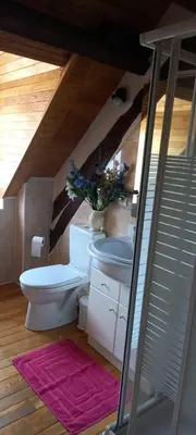 Salle de bains dans l'établissement Gîte de France Gîte de cuillère 3 épis - Gîte de France 8 personnes MAE-8984
