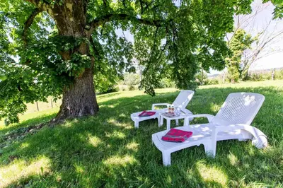 Jardin de l'établissement Gîte de France Le clos du bournazel 4 épis - Gîte de France 4 personnes MAE-9254