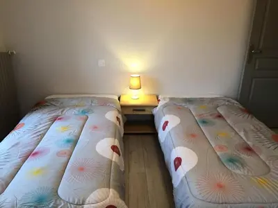 Un ou plusieurs lits dans un hébergement de l'établissement Gîte de France Chez jeannette 3 épis - Gîte de France 6 personnes MAE-9344
