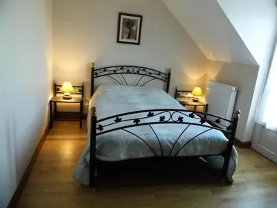 Un ou plusieurs lits dans un hébergement de l'établissement Gîte de France à Le Chastang 3 épis - Gîte de France 6 personnes MAE-0114