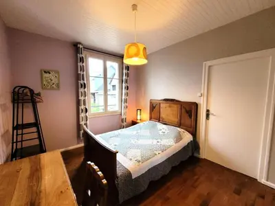 Un ou plusieurs lits dans un hébergement de l'établissement Gîte de France Chez baptiste 3 épis - Gîte de France 7 personnes MAE-0144