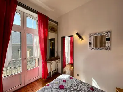 Un ou plusieurs lits dans un hébergement de l'établissement Appartement T2 au Mont-Dore, 4 pers, animaux acceptés, WiFi - FR-1-608-259