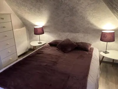 Un ou plusieurs lits dans un hébergement de l'établissement Gîte de France Le rouzeyrol 3 épis - Gîte de France 12 personnes MAE-9674