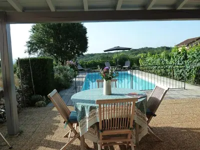 Piscine de l'établissement Maison avec piscine privée à Loubressac proche Rocamadour & Vallée Dordogne, du Samedi au Samedi ou située à proximité