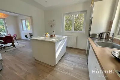 Cuisine ou kitchenette dans l'établissement Vienne's Splendor Charming T5 by the River - Near Limoges CHU