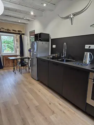 Cuisine ou kitchenette dans l'établissement Gîte d'Hublange-Climatisation-Petit jardin clôturé