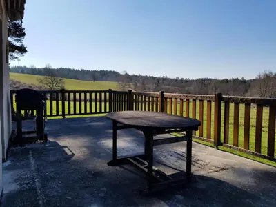 Balcon ou terrasse dans l'établissement Gîte de France Le fournil des prades 2 épis - Gîte de France 2 personnes MAE-6414