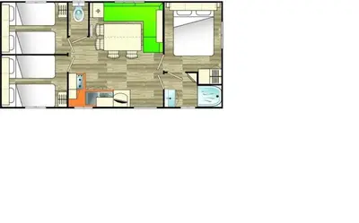 Plan de l'établissement Chalet 4 étoiles - Piscine - ef0c00