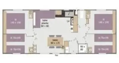 Plan de l'établissement Chalet 4 étoiles - Piscine - ef0c00