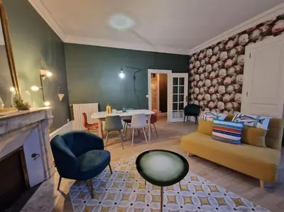 Coin salon dans l'établissement Appartement spacieux lumineux