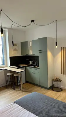 Cuisine ou kitchenette dans l'établissement Studio moderne/rue Encombe Vineuse- DABNB