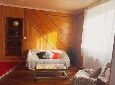 Coin salon dans l'établissement Maison centre hyper calme au vert
