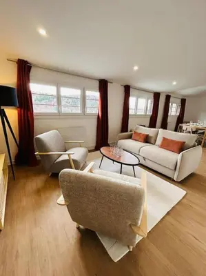 Coin salon dans l'établissement NEW : Appartement Vue montagne