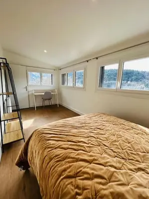 Un ou plusieurs lits dans un hébergement de l'établissement NEW : Appartement Vue montagne