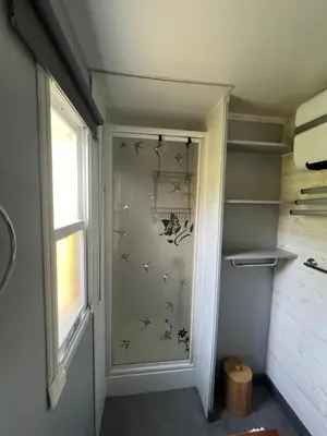 Salle de bains dans l'établissement Chalet de Bonnat