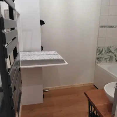 Salle de bains dans l'établissement Gite L'estive du Clozel Le Salers