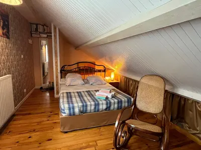 Un ou plusieurs lits dans un hébergement de l'établissement Gite en duplex 4 personnes, Vallée de la Jordanne, Cantal