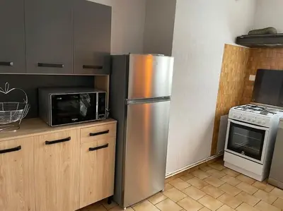Cuisine ou kitchenette dans l'établissement Appartement au bord du lac avec terrasse