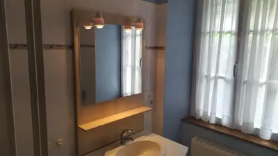 Salle de bains dans l'établissement Gîte Miers chez Nadine