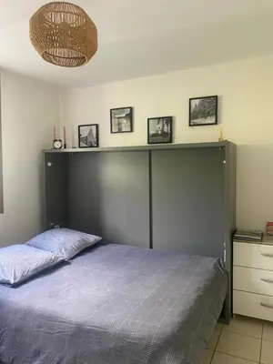 Un ou plusieurs lits dans un hébergement de l'établissement Studio au pied des pistes et des Cures