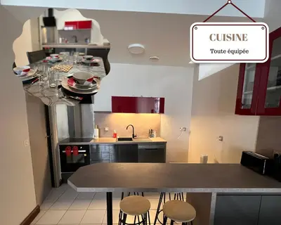 Cuisine ou kitchenette dans l'établissement Martel Medieval Le Gite de la rue Droite 3
