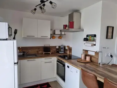Cuisine ou kitchenette dans l'établissement APT T2 à 500M du centre ville
