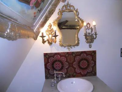 Salle de bains dans l'établissement Ferme de la Dorvallière