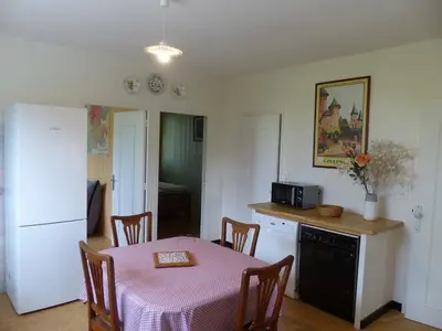 Cuisine ou kitchenette dans l'établissement Gîte Les Hauts de Curemonte