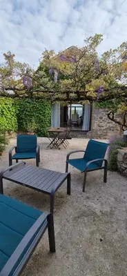 Jardin de l'établissement La Sagnarde Loubressac Terrasse intime