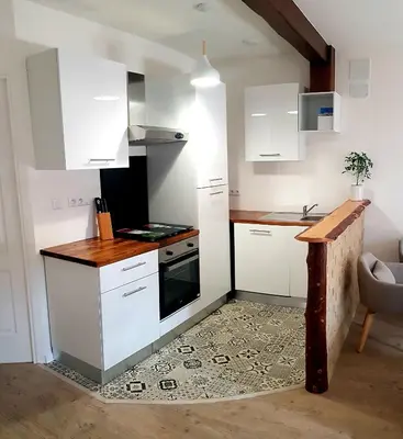 Cuisine ou kitchenette dans l'établissement Vacances à la Campagne 3 étoiles à 30min des pistes de ski Mont Dore Sancy