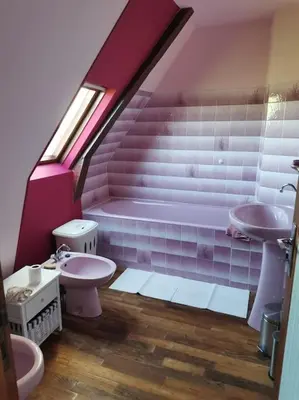 Salle de bains dans l'établissement Maison Chez la Malie