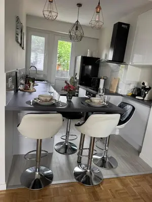 Cuisine ou kitchenette dans l'établissement Appartement chaleureux et spacieux T3