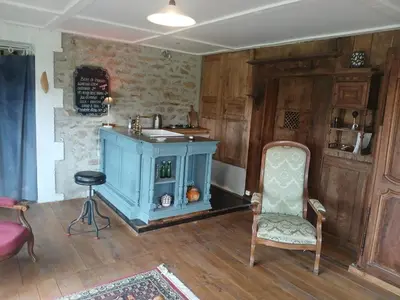 Cuisine ou kitchenette dans l'établissement Charme en pleine nature