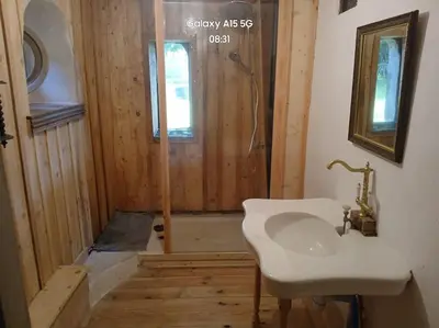 Salle de bains dans l'établissement Charme en pleine nature