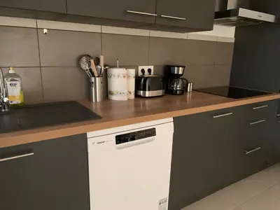 Cuisine ou kitchenette dans l'établissement Chez rose