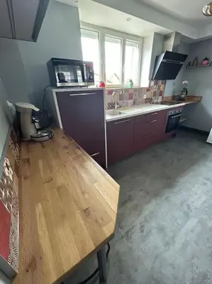 Cuisine ou kitchenette dans l'établissement Maison le Ragean