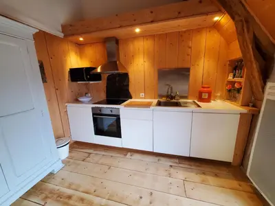Cuisine ou kitchenette dans l'établissement Le Petit Mars