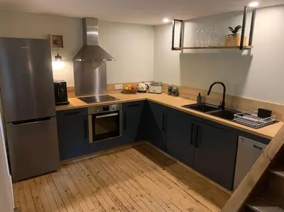 Cuisine ou kitchenette dans l'établissement Gîte Nature