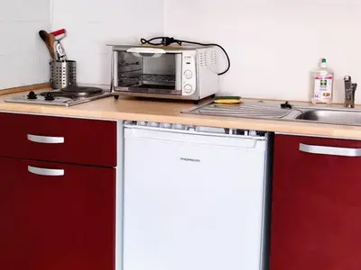 Cuisine ou kitchenette dans l'établissement Studio cosy à Laveissière près des pistes, 2 lits superposés et lit rabattable, parfait pour l'hiver - FR-1-787-8