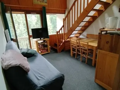 Cuisine ou kitchenette dans l'établissement Duplex au Lioran avec balcon, proche pistes et commerces - FR-1-787-25