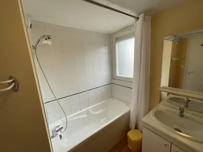 Salle de bains dans l'établissement Appartement spacieux avec animaux admis et parking gratuit - FR-1-787-18