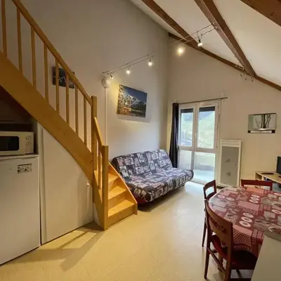 Studio cosy face aux pistes avec mezzanine et navette gratuite - FR-1-787-39