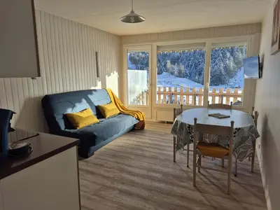 Plan de l'établissement Studio rénové avec balcon, au pied des pistes, accès WIFI - FR-1-787-53