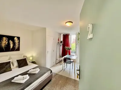 Un ou plusieurs lits dans un hébergement de l'établissement Studio 2 Rue Théodore Bac - DABNB