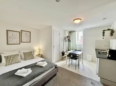 Un ou plusieurs lits dans un hébergement de l'établissement Studio 4 Rue Théodore Bac - DABNB