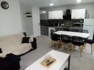 Cuisine ou kitchenette dans l'établissement appt tout confort à laveissiere 101