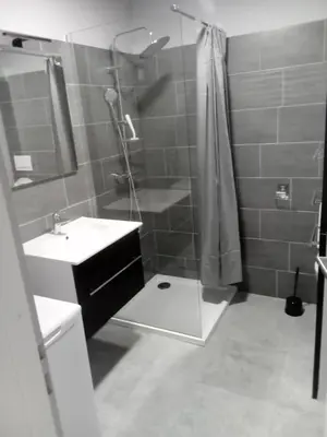 Salle de bains dans l'établissement appt tout confort à laveissiere 101
