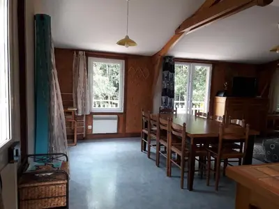Coin salon dans l'établissement Chalet 3 chambres point de vue depuis la grande terrasse