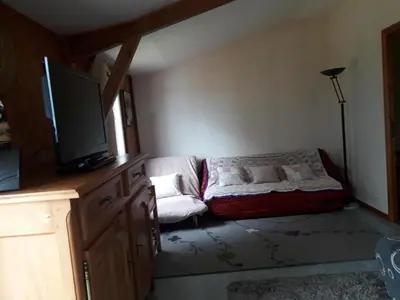 Télévision ou salle de divertissement dans l'établissement Chalet 3 chambres point de vue depuis la grande terrasse