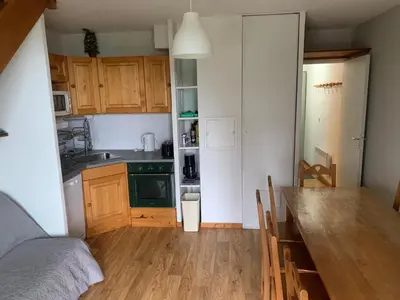 Cuisine ou kitchenette dans l'établissement Appartement dans Résidence Bois de la Reine, Besse et Saint Anastaise
